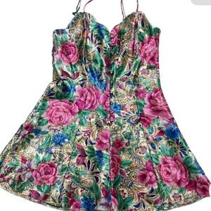Vintage Gold Label Victoria’s Secret Floral Nightgown Slip Teddy Slip Dress